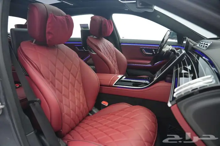 مرسيدس S 500 موديل 2025 أصفار خليجي رمادي فاتح أحمر 7
