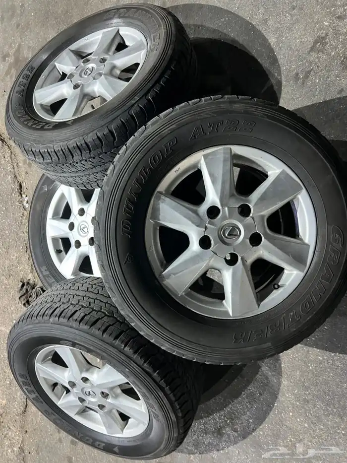 جنوط لكزز اصلي مع كفرات دنلوب 285.60.18 6