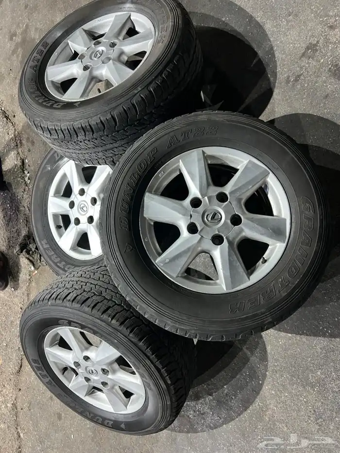 جنوط لكزز اصلي مع كفرات دنلوب 285.60.18 13