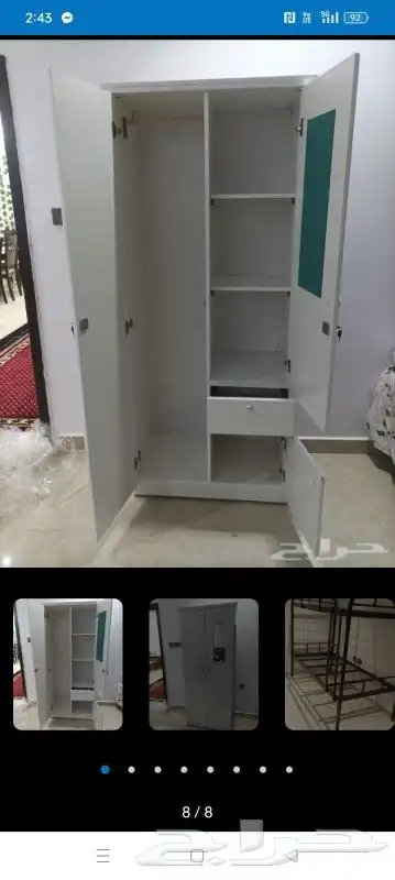 سرير دورين مراتب مخدات بطانيات دواليب سرير خشب 5