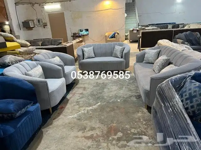 كنب جديد جاهز حرف ال و7نفر شامل التوصيل 12