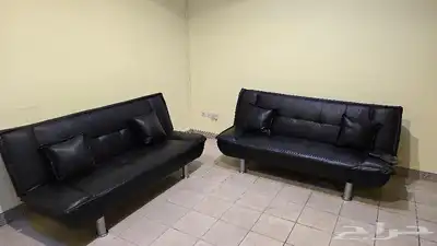 كنبتين نظيفه جدا تتحول لسرير نوم خاليه من الكسور والخدوش 0