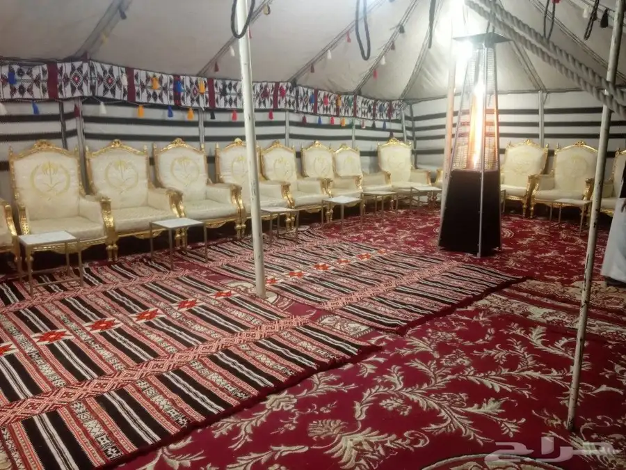 تاجير خيام بيوت شعر أسود وابيض كنب ملكي كرسي شعبيه 0