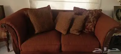 كنب امريكي خشب طبيعي 3 قطع نظيف 9 اشخاص 2