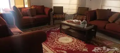 كنب امريكي خشب طبيعي 3 قطع نظيف 9 اشخاص 3