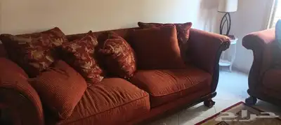كنب امريكي خشب طبيعي 3 قطع نظيف 9 اشخاص 1