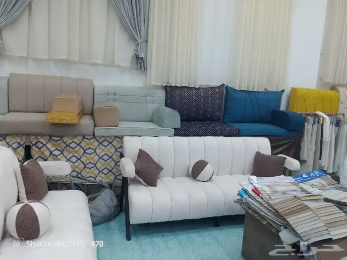 مفروشات الرياض  تفصيل جميع انواع الكنب والجلسات الارضي والست 8