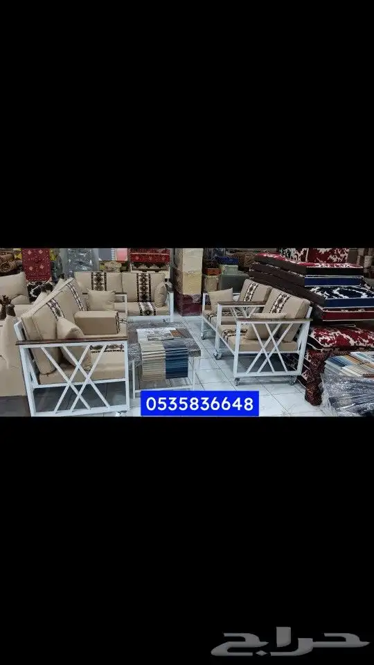 كراسي خارجية حديد وخشب 1