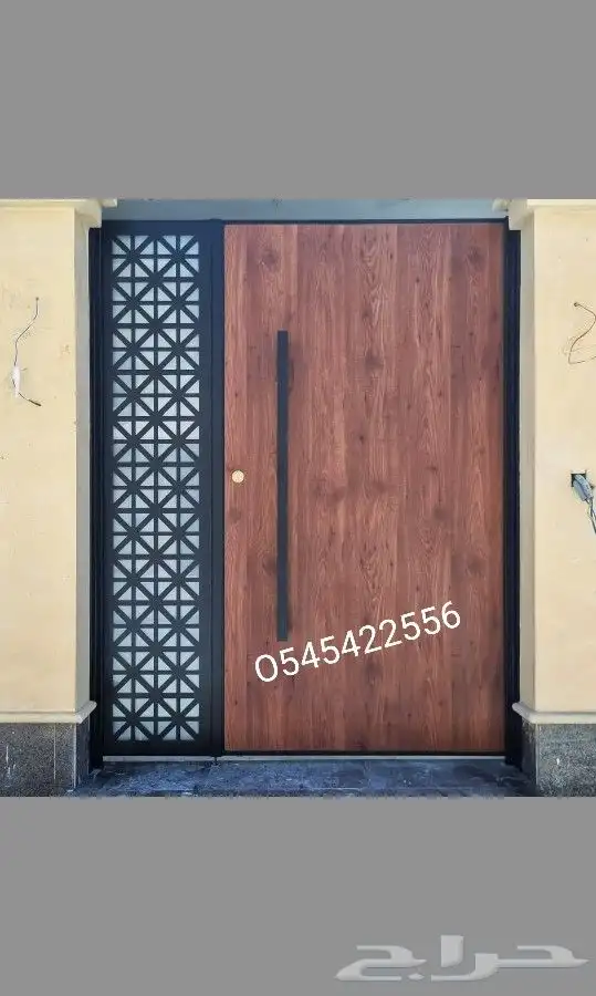 ابواب حديد والمنيوم كلادينج بتكسيات المنيوم وhpl 6