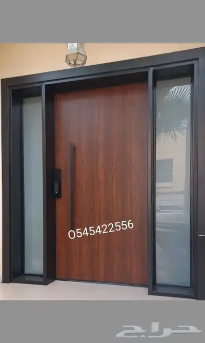 ابواب حديد والمنيوم كلادينج بتكسيات المنيوم وhpl 0