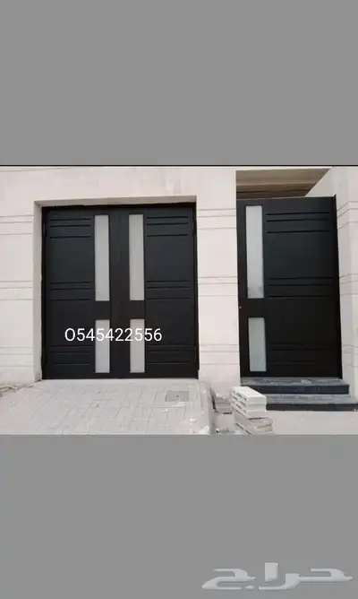 ابواب حديد والمنيوم كلادينج بتكسيات المنيوم وhpl 9