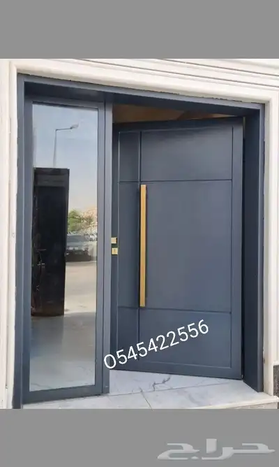 ابواب حديد والمنيوم كلادينج بتكسيات المنيوم وhpl 1