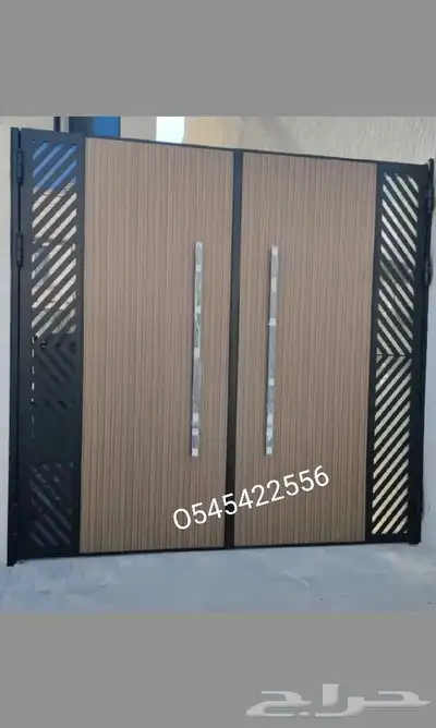 ابواب حديد والمنيوم كلادينج بتكسيات المنيوم وhpl 2