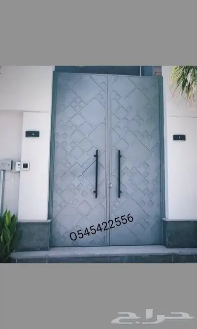ابواب حديد والمنيوم كلادينج بتكسيات المنيوم وhpl 7