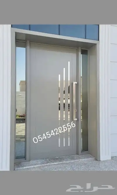 ابواب حديد والمنيوم كلادينج بتكسيات المنيوم وhpl 4