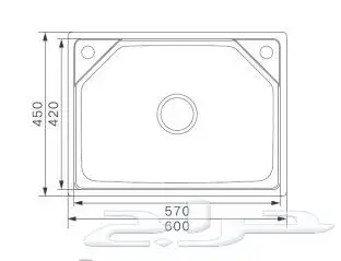 مجلى مطبخ ستانلي استيل فردي 45 60 2
