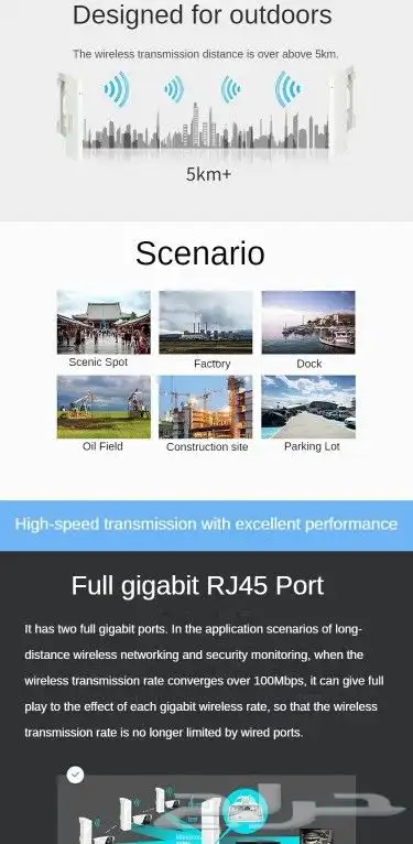 مقوي شبكة انترنت خارجي واي فاي 6 Outdoor Wifi 8