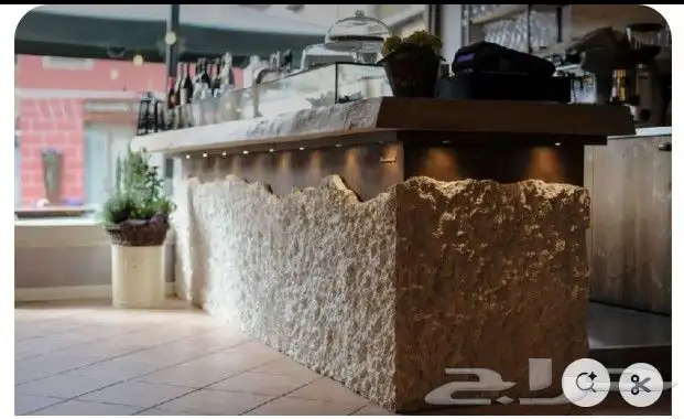 كونتر حجر وجه الجبل احواض بدكير طاولات وجه الجبل طبيعي 0