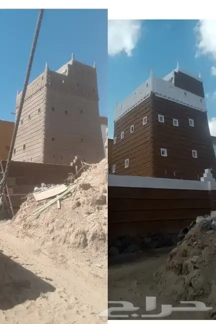 ترميم بيوت الطين التراثيه 1