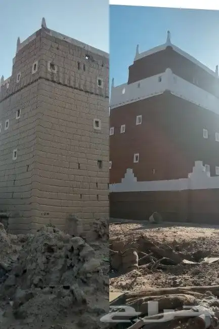 ترميم بيوت الطين التراثيه 2