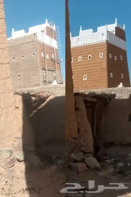 ترميم بيوت الطين التراثيه 3