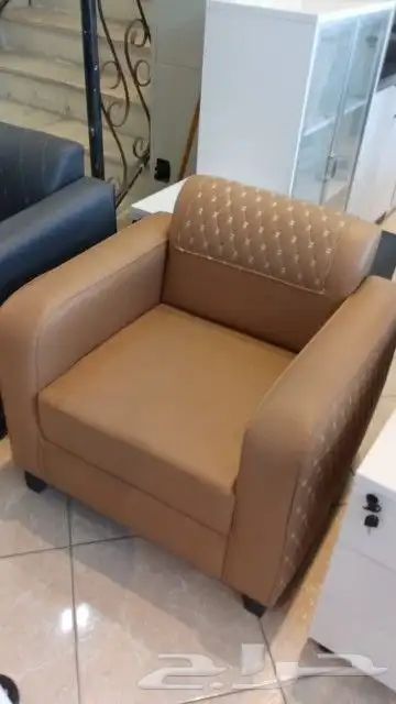 كنب جلد حق مكتب مودرن كنب جلد حق صالون كل الوان متوفر 9