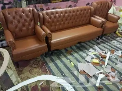 كنب جلد حق مكتب مودرن كنب جلد حق صالون كل الوان متوفر 4