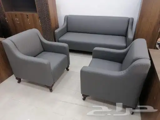 كنب جلد حق مكتب مودرن كنب جلد حق صالون كل الوان متوفر 17