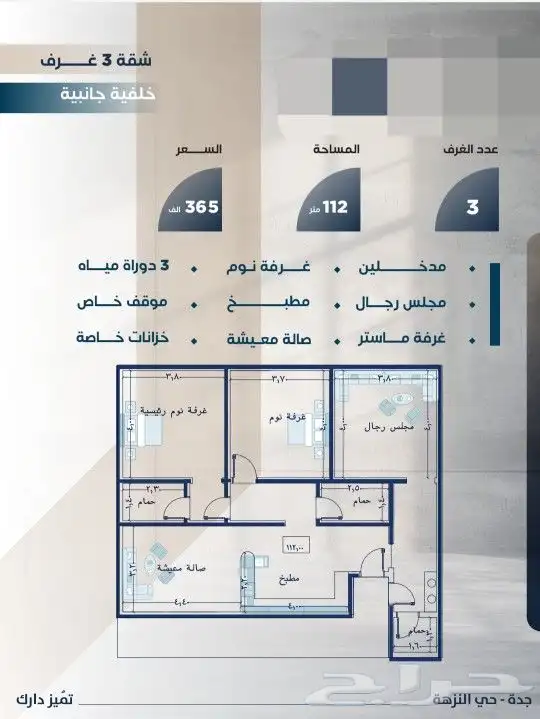 شقق وملاحق بتشطيب فندقي بموقع نافذ ع طريق المكروته 3