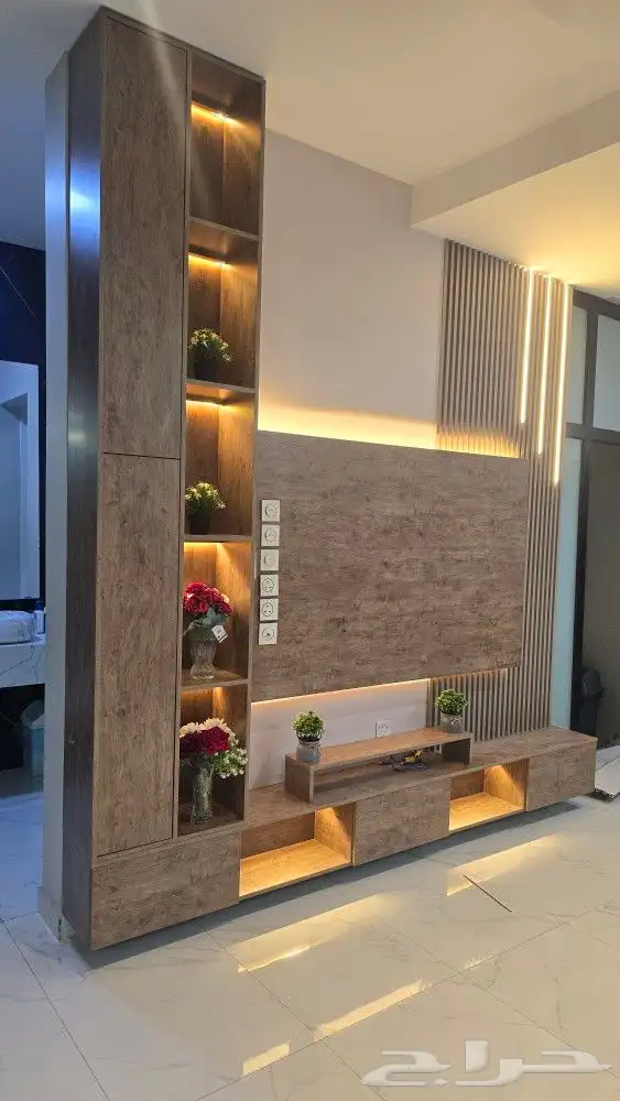 ديكورات تلفزيون شيبورد بديل خشب 1