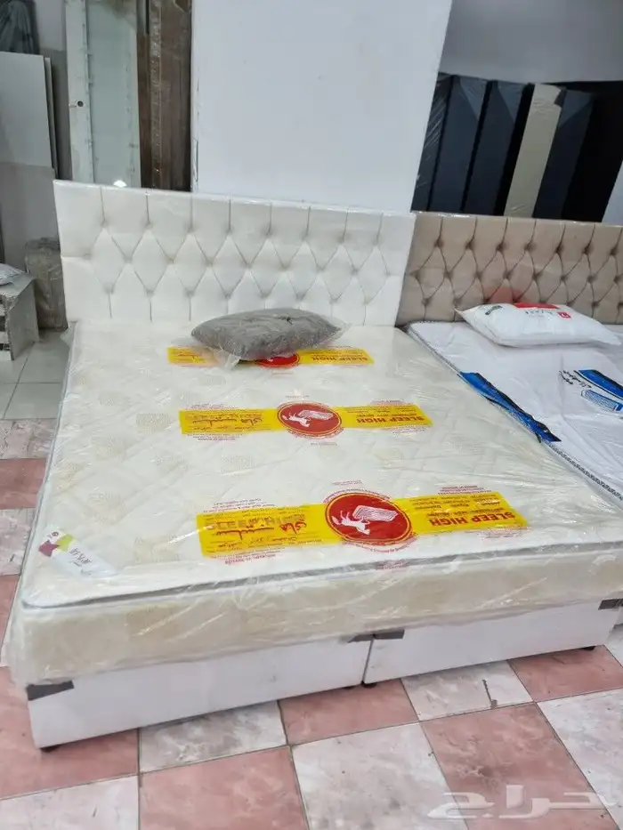 سرير حديد دورين نفر مراتب لحاف مخده شراشف تسريحه غرفه نوم 2