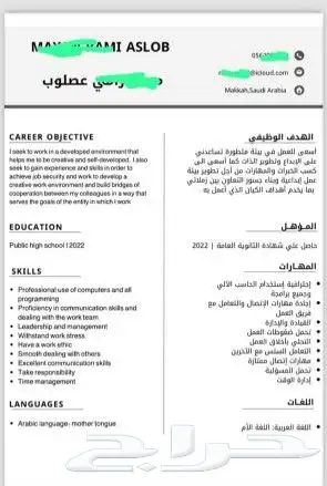 سيره ذاتيه احترافيه فقط ب30ريال 0