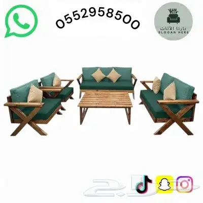 جلسات خارجيه خشب و حديد 2