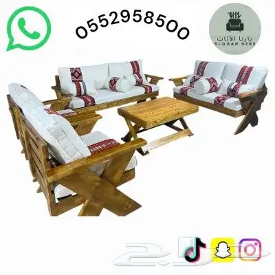 جلسات خارجيه خشب و حديد 3