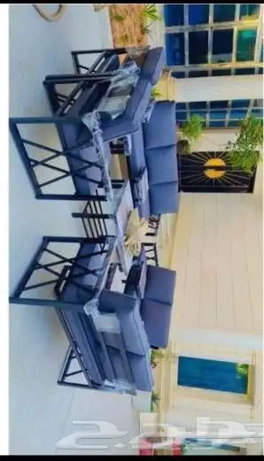 جلسات خارجيه طقم سبعه اشخاص حديد وخشب 6