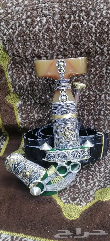خنجر جوافي جنابي مطلي فضه فخمه جدا راس حك 0
