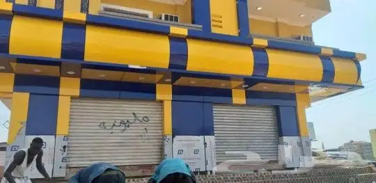تركيب حروف بارزة مضيئه اسمنت بورد كلادنق اكرليك استيكر بانر 3