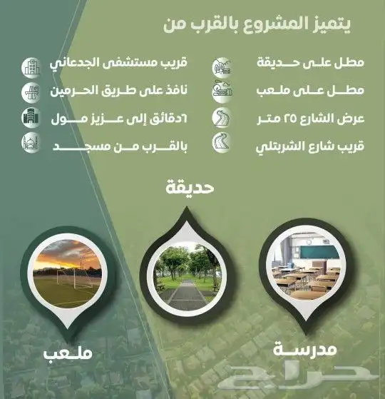 فرصه للاستثمار والتملك حي الصفا مطله على حديقة وملعب 2