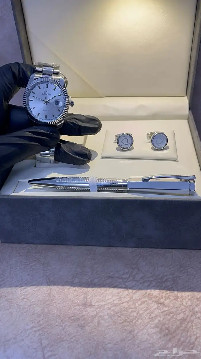 لليع طقم رجالي ساعه وقلم وكبك 1