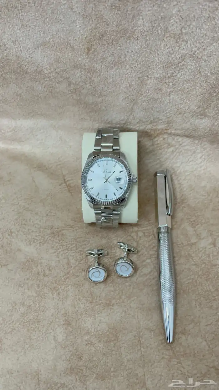 لليع طقم رجالي ساعه وقلم وكبك 0
