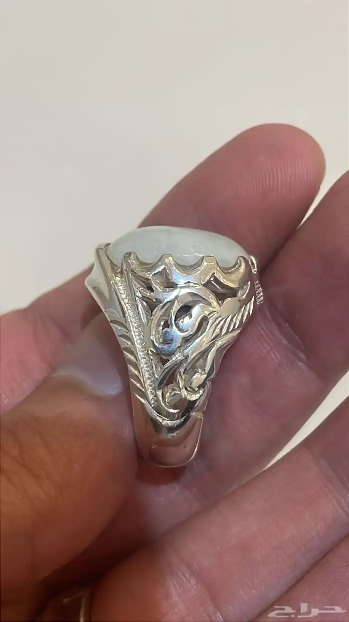 خاتم عقيق أبيض طبشوري 2