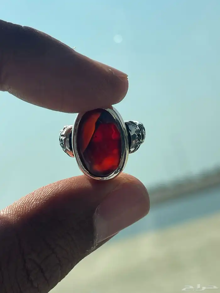 خاتم عقيق يمني رماني مصور 0