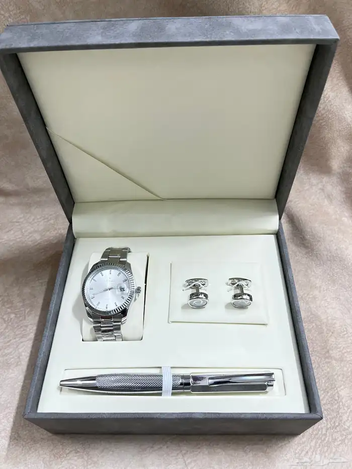 لليع طقم رجالي ساعه وقلم وكبك 3