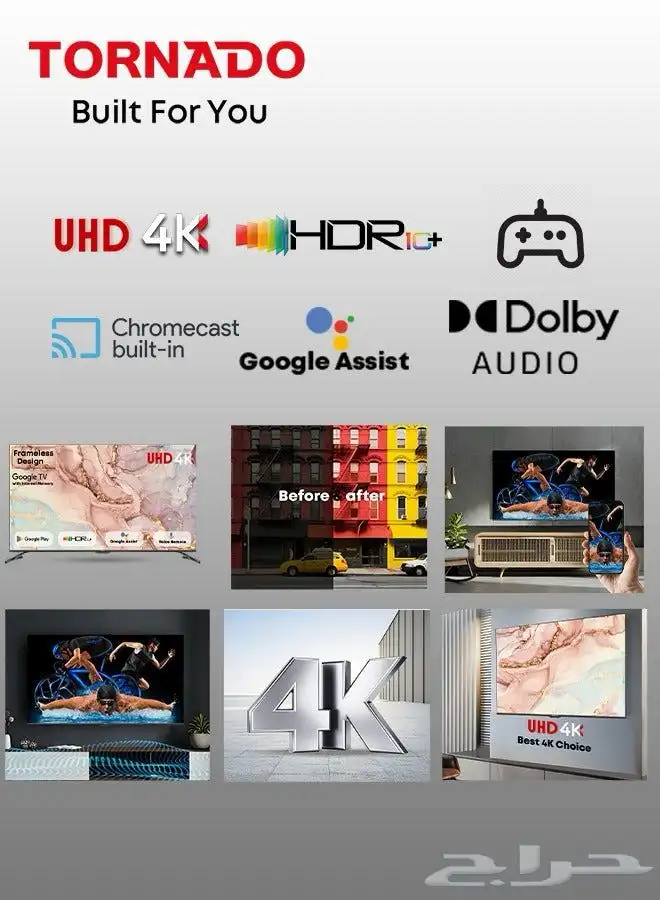 عرض شاشة ترنيدو 55 بوصة Google TV 5
