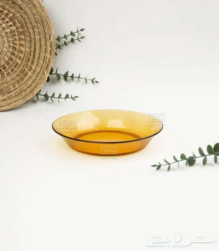 صحن رز زجاج عسلي صغير عميق فرنسي 3