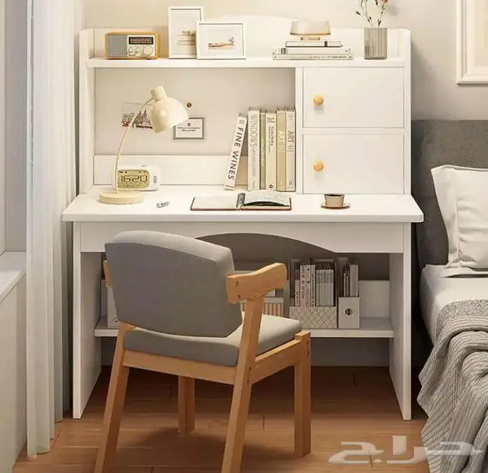 مكتب كمبيوتر مع خزانة وأرفف للمكتب 2