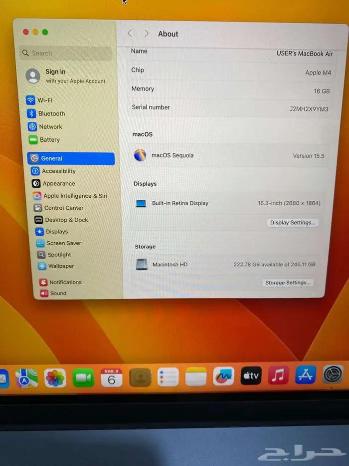 Mac book air M4 ماك بوك اير M4 19