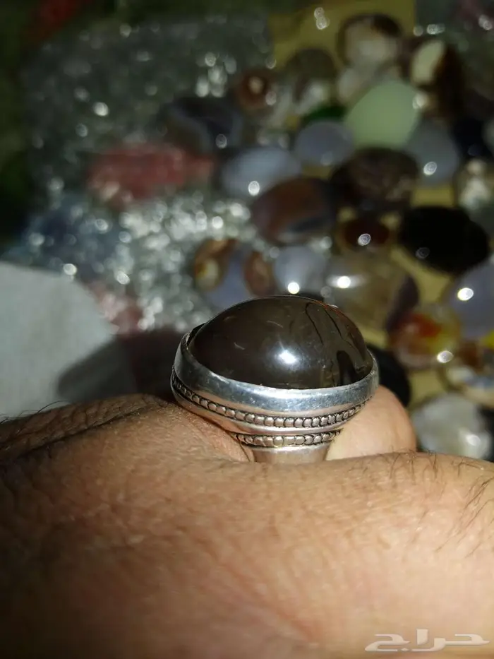 خاتم فضة كهرمان سومطري 6