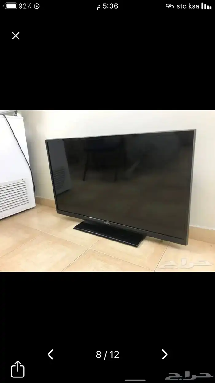 شاشة سانيو 39 بوصة نظيفة جدا  مع حامل جداري . 1