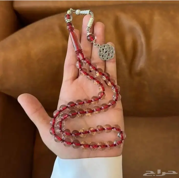 سبحه بكلايت شفافه خيط احمر 0